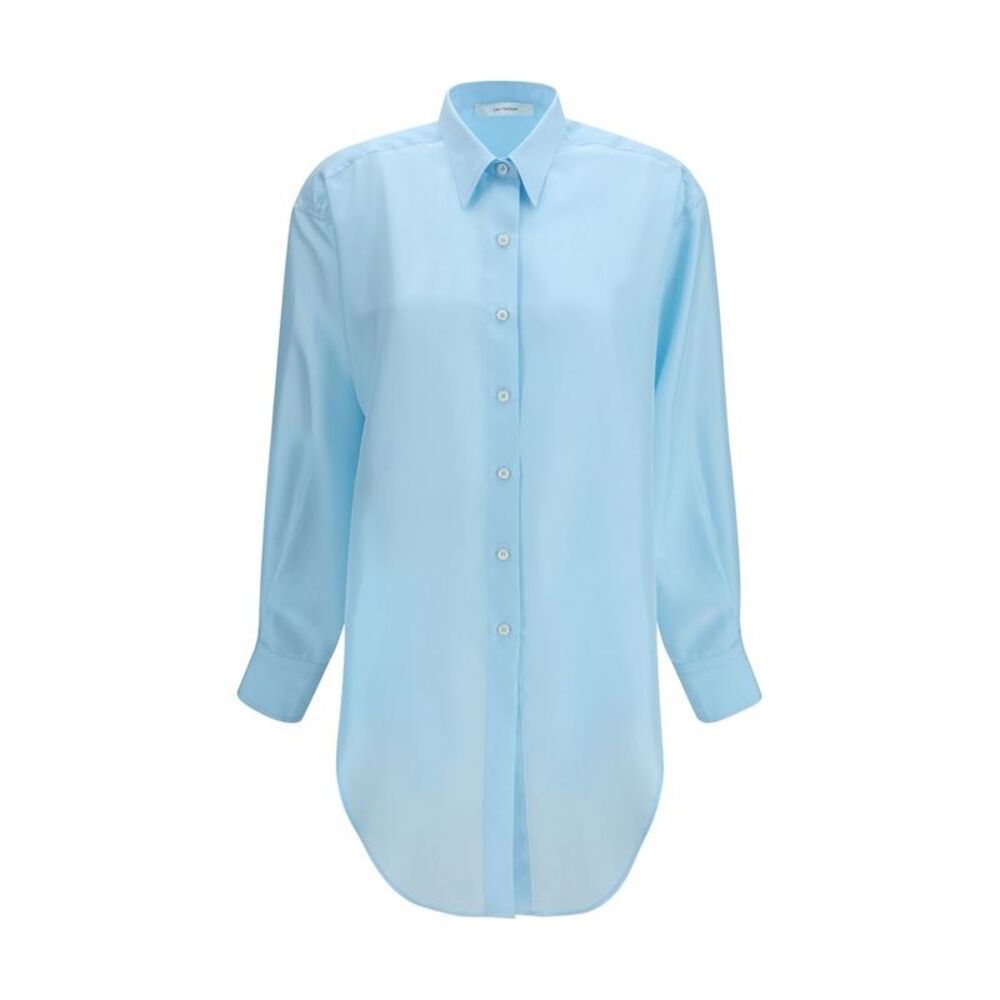 Umit Benan Blue Silk Dress Women's Shirt